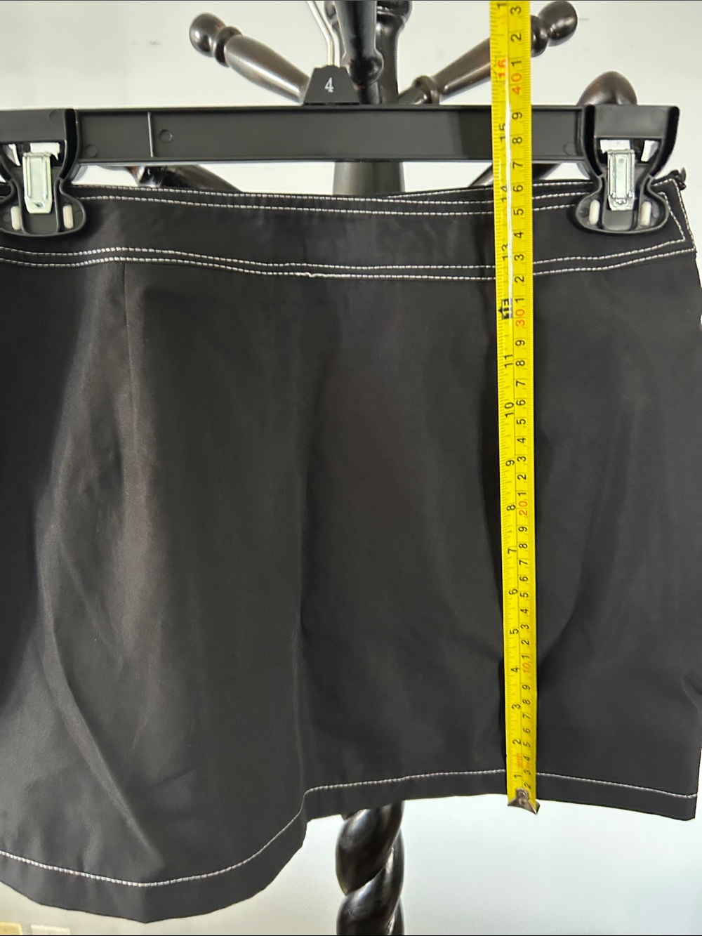 EGO Black Mini Skirt with White Contrast Stitching - Picture 4 of 5